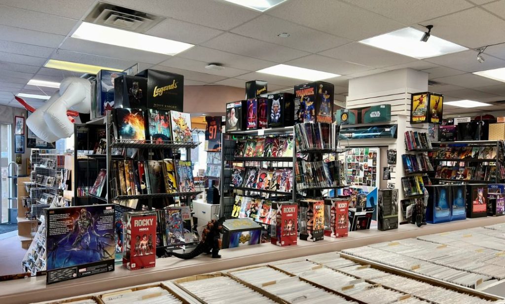 Inside of the Curious Comics in Downtown Victoria, BC
