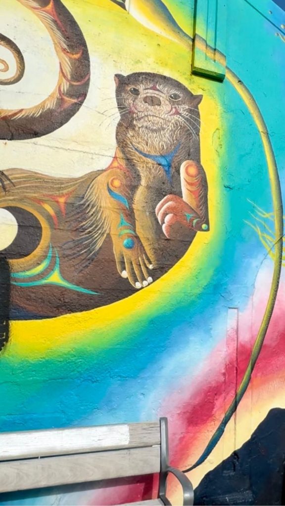 Mural art at the Dallas Road Staircase in Victoria, BC