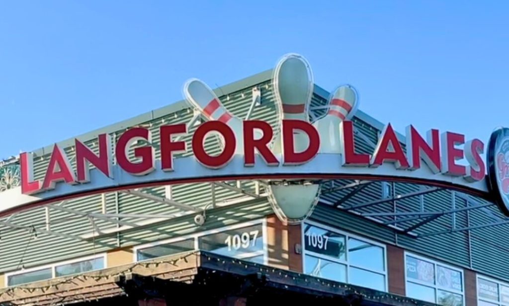 Out front of Langford Lanes in Langford, BC