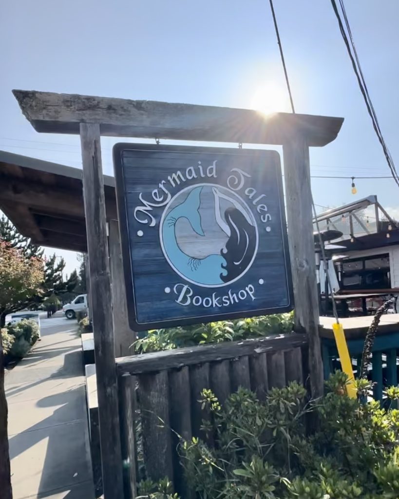 Mermaid Tales Bookshop Sign Outside the Bookshop in Tofino, BC