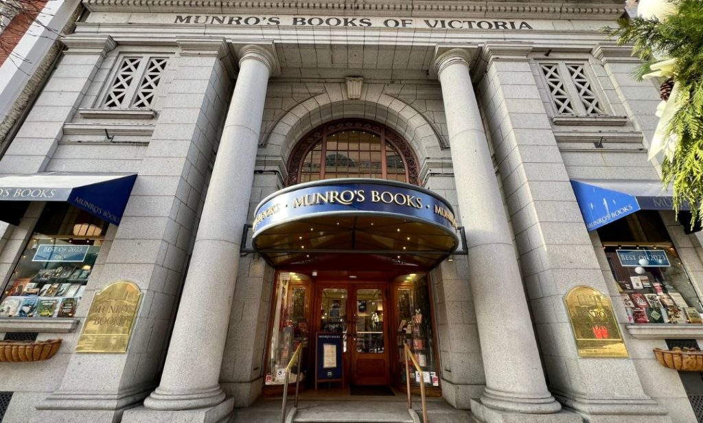 out front of Munros Books in Victoria, BC