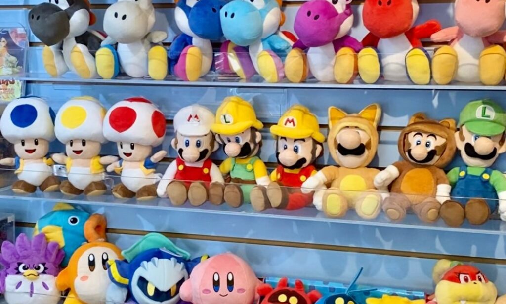 Mario plushies at Fan Favourites Games & Movies in Victoria, BC